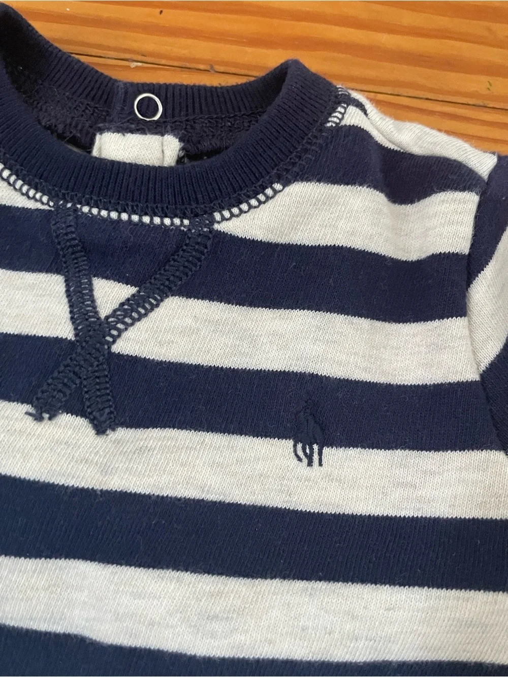 Ralph Lauren Striped Blue and White One Piece 9M